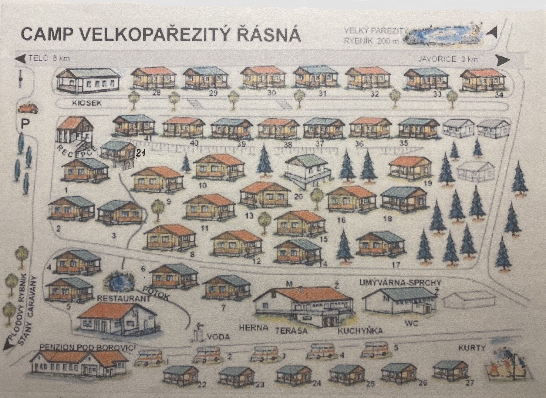 Situační plánek kempu